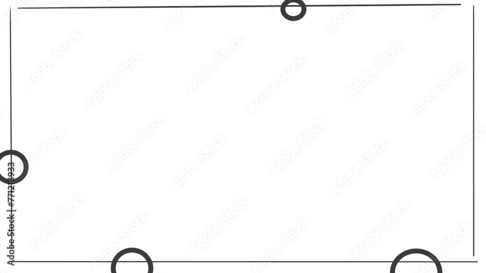 A moving thin frame and flickering circles along the edges of the screen. A moving thin frame and flickering circles along the edges of the screen.