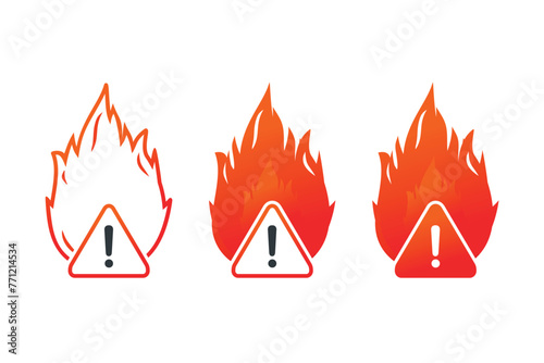 Fire heat warning icon. Illustration vector