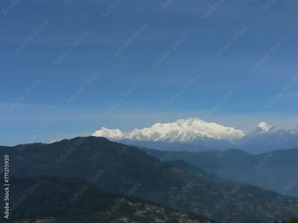 mountains and clouds