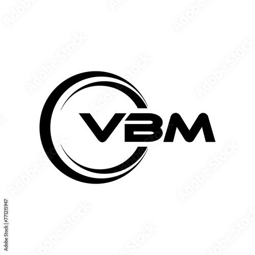 VBM letter logo design with white background in illustrator, cube logo, vector logo, modern alphabet font overlap style. calligraphy designs for logo, Poster, Invitation, etc. photo