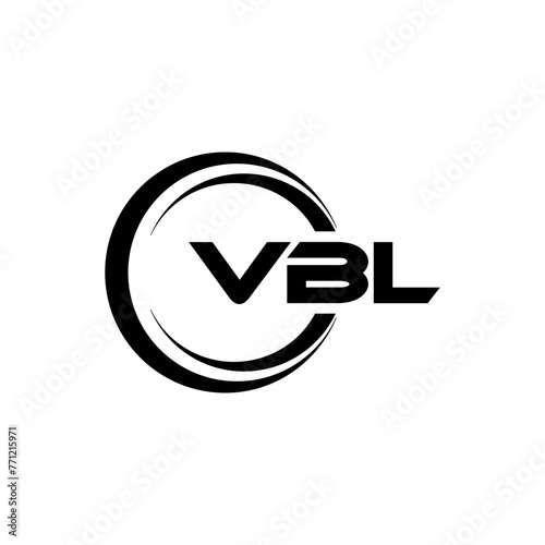 VBL letter logo design with white background in illustrator, cube logo, vector logo, modern alphabet font overlap style. calligraphy designs for logo, Poster, Invitation, etc. photo