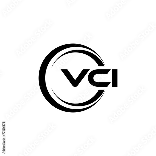 VCI letter logo design with white background in illustrator, cube logo, vector logo, modern alphabet font overlap style. calligraphy designs for logo, Poster, Invitation, etc. photo