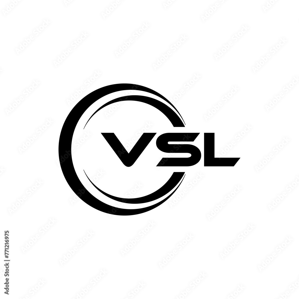 VSL letter logo design with white background in illustrator, cube logo ...