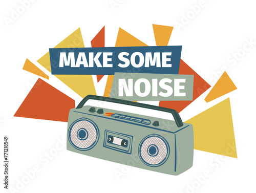 Make some noise, old school magnetophone disco