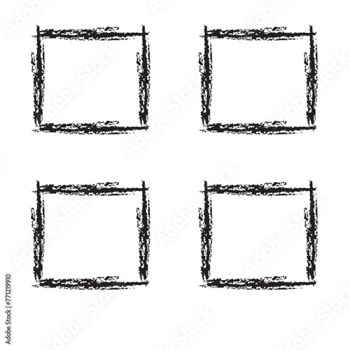 Hand drawn different type of sketch frame vector. Simple doodle pencil frame border shape. Hand drawn doodle scribble border element for text quote template. Pencil brush stroke style. 