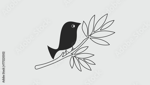 Vector hand drawn line art illustration.