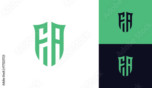 Emblem letter FA initial shield soccer football esport logo design