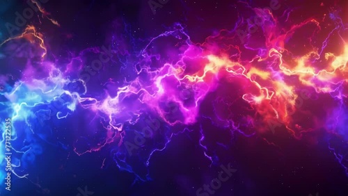 Unleash your inner artist with this footage of colorful effects on a black canvas created by electric plasma arcs. photo