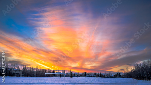 Radial sunset, Edmonton, Alberta