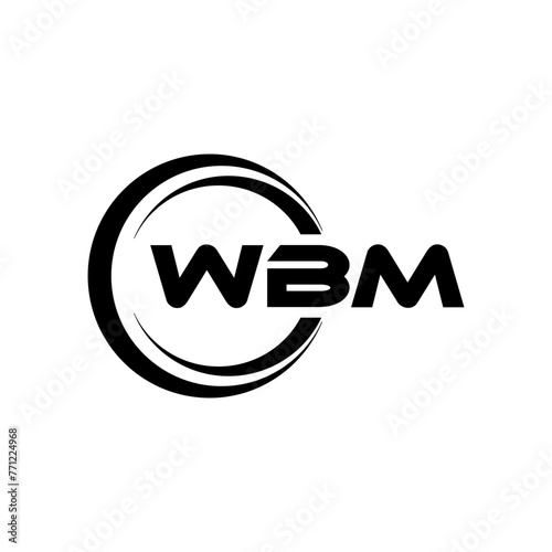 WBM letter logo design with white background in illustrator, cube logo, vector logo, modern alphabet font overlap style. calligraphy designs for logo, Poster, Invitation, etc.