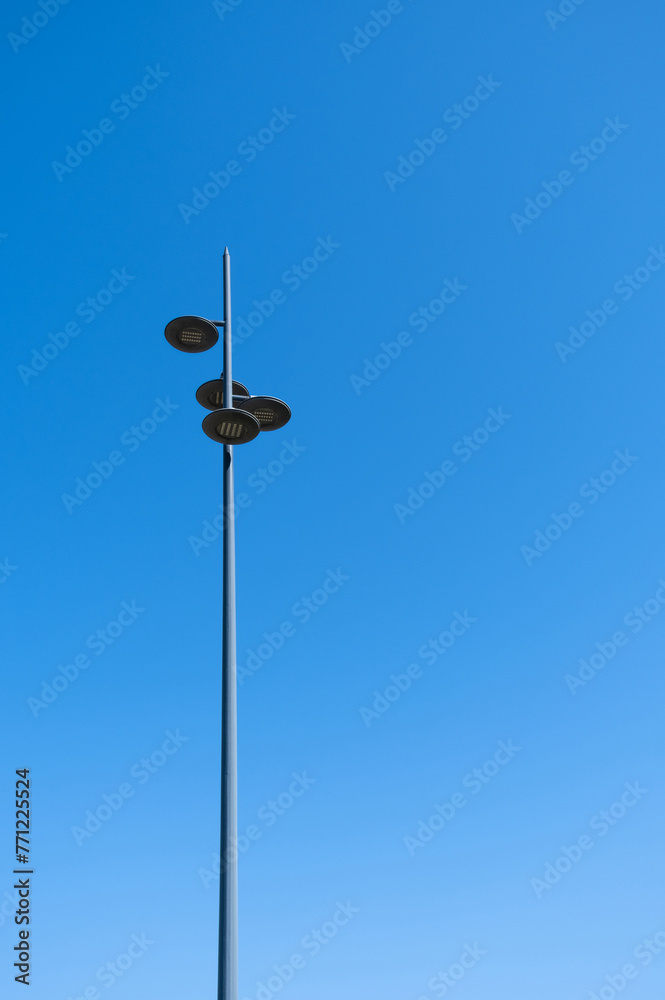 street lighting pole. led bulbs.