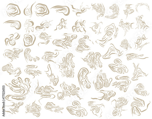Set of Abstract Wavy Doodle Line Element © ghinan