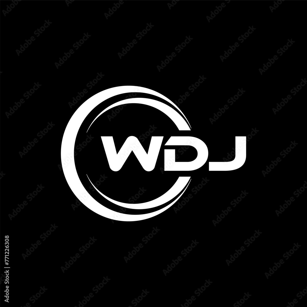 WDJ letter logo design with black background in illustrator, cube logo, vector logo, modern alphabet font overlap style. calligraphy designs for logo, Poster, Invitation, etc. WDJ letter logo design with black background in illustrator, cube logo, vector logo, modern alphabet font overlap style. calligraphy designs for logo, Poster, Invitation, etc.