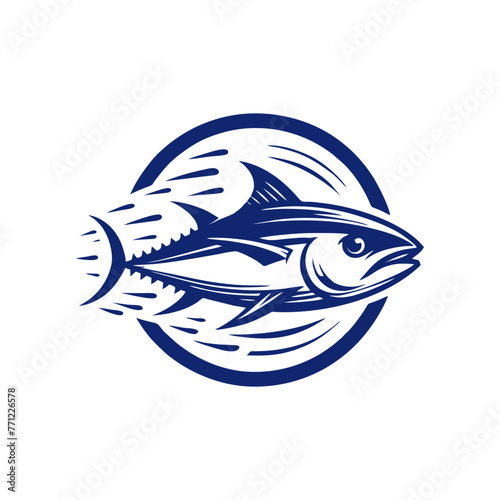 Tuna vector logo. tuna logo design vector illustration