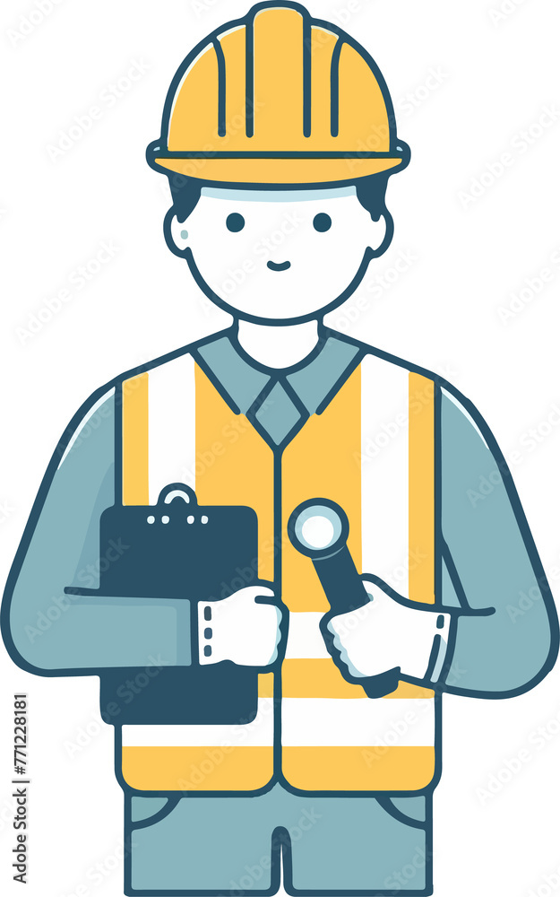 Artificial intelligence generation of security officer illustrations.