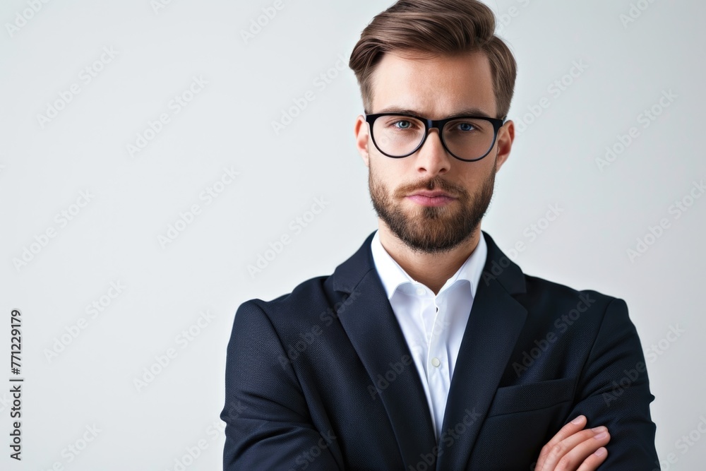 Portrait of handsome businessman on white background