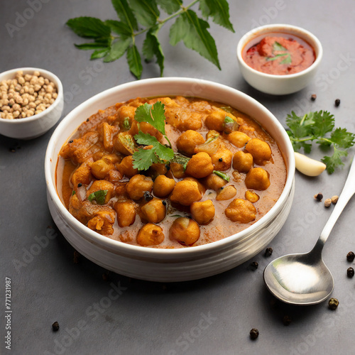 punjabi chhole also known as chhola masala sabji  photo