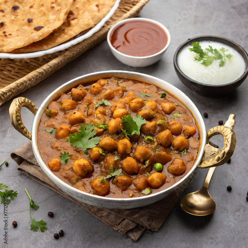 punjabi chhole also known as chhola masala sabji  photo