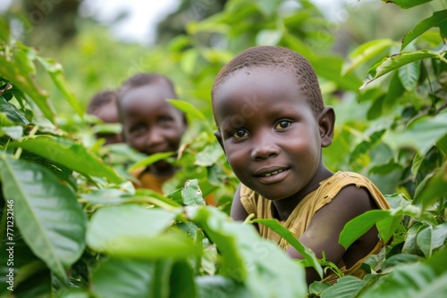 Childrend working in the bush in Soroti Uganda on March 13th 2018 photo