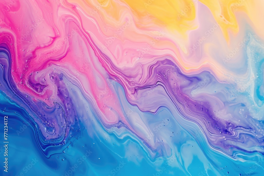 Colorful  vibrant  and retro liquid paint texture wallpaper.