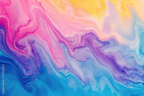 Colorful vibrant and retro liquid paint texture wallpaper.