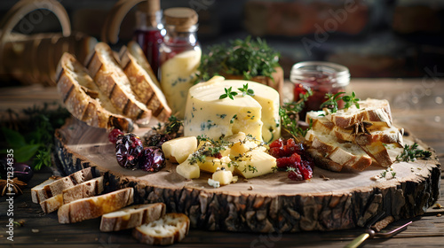 Rustic Still Life with Kvark Cheese, Whole Grain Bread, and Natural Accompaniments