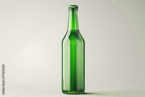 glass bottle green isolated on white background.
