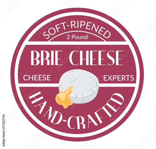 Soft ripened brie cheese hand crafted, emblem