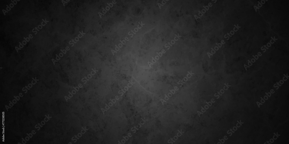 Dark black grunge stone concrete wall natural pattern.  Dark concrete or cement floor old black. Panoramic banner dirty gray with black background distressed rough black stone. 