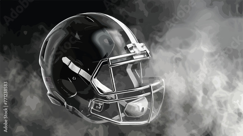 American football Silver-Black helmet and Silver-Black photo