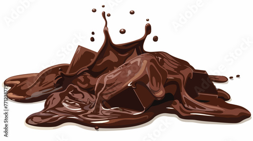 An illustration of melted chocolate flat vector