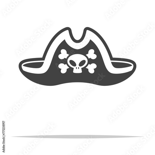 Pirate hat icon transparent vector isolated