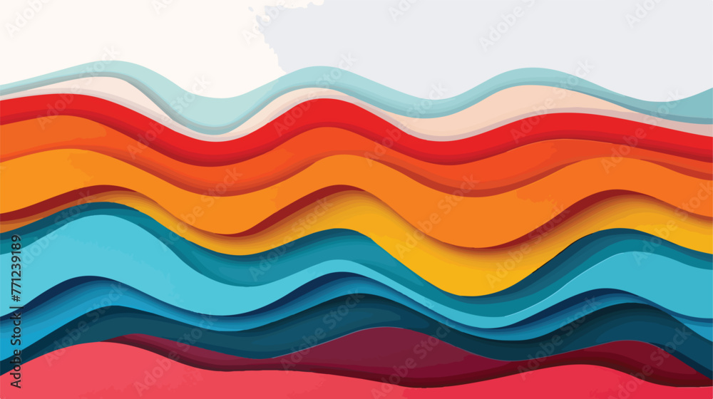 Background with a variety of multicolored waves in a p
