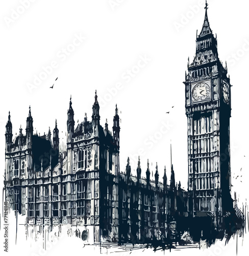 British illustration artificial intelligence generation.