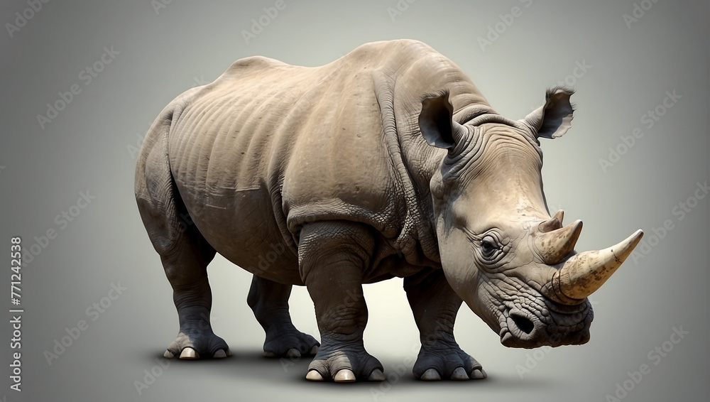 Fototapeta premium rhinoceros close view in jungle