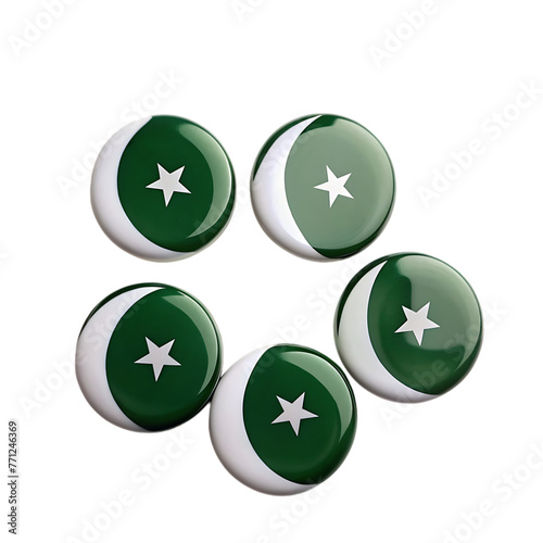 pakistan flag on round badge