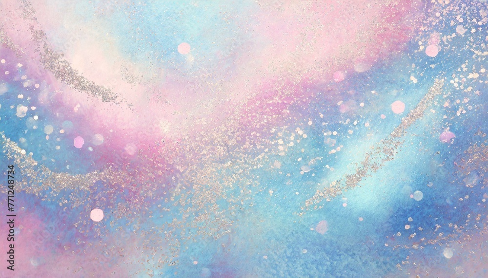 Fototapeta premium Tranquil Shimmer: Pastel Pink and Blue Wallpaper with Dreamy Aesthetic