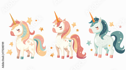 Cute little unicorn vector illustration flat vector isolated