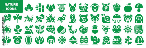 set of nature icons, vector illustration. eps 10