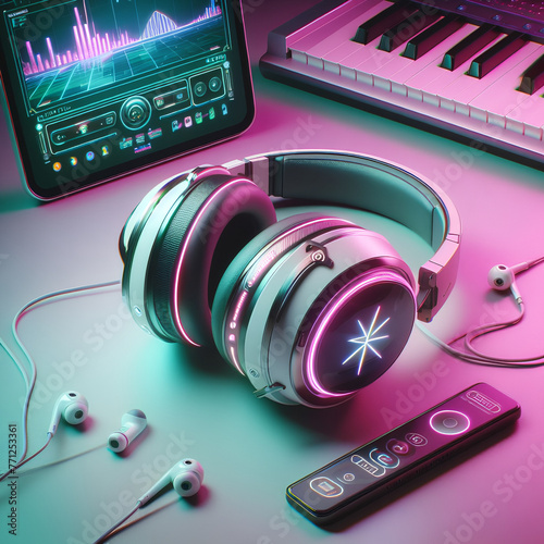 futuristic music environment,generative AI