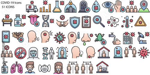 Simple Set of Coronavirus Protection Related Vector Line Icons. Contains such Icons as Protective Measures, Coronavirus Symptoms, Incubation Period and more. Editable Stroke