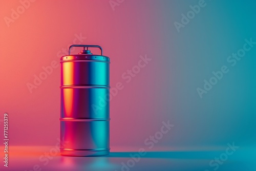 3D full battery symbol, radiant on pastel electric blue, energy theme, side angle, detailed texture