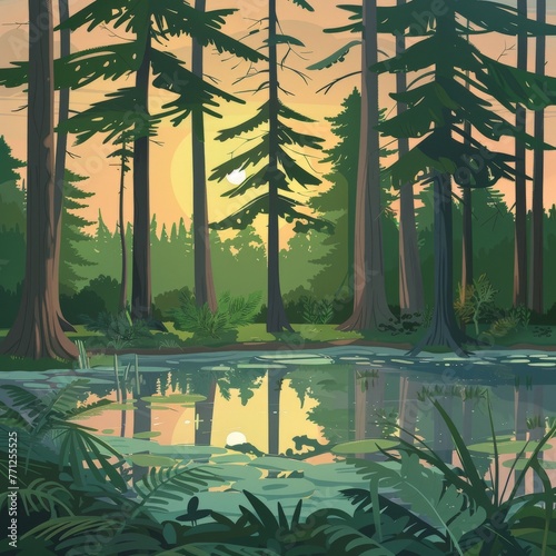 Scenic Forest Landscape Painting