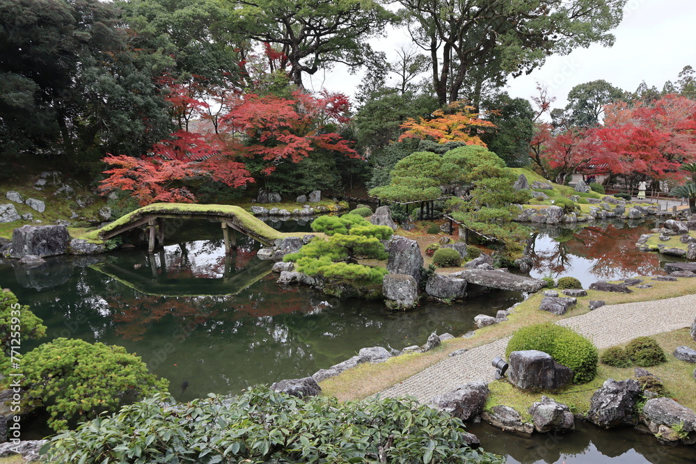 Japanese garden and autumn leaves in Daigoji Temple Sanbo-in, Kyoto, Japan Japanese garden and autumn leaves in Daigoji Temple Sanbo-in, Kyoto, Japan