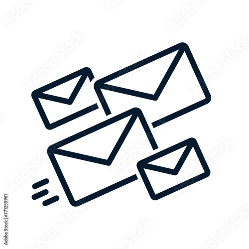 The concept of mailing letters. Vector linear icon isolated on white background.
