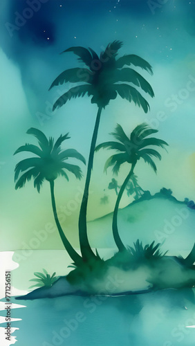 Beach with palm trees wallpapers for I pad, Notebook cover, I phone, tab mobile high quality images