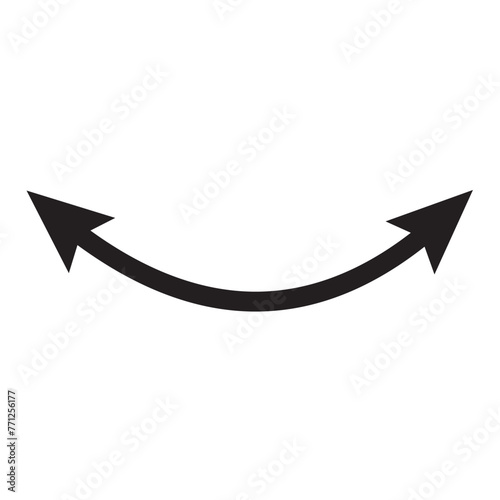 Dual semi circle arrow. Vector illustration. Semicircular curved thin long double ended arrow. Vector illustration