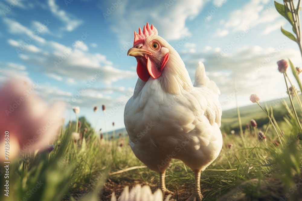 Fototapeta premium Organic FreeRange White Chicken