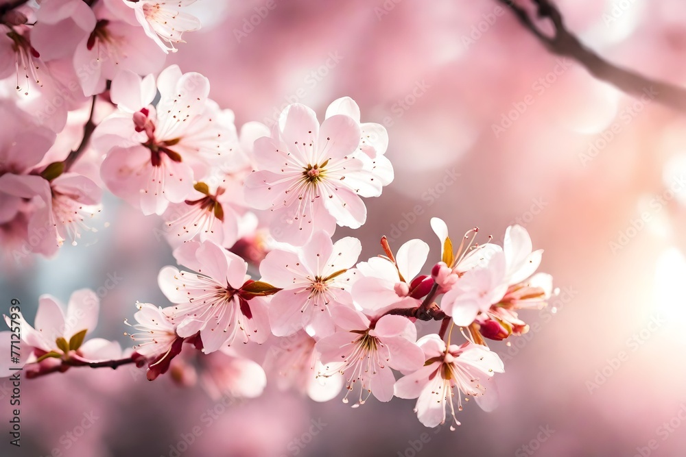 Captivating pink cherry blossoms in exquisite detail, set against a softly blurred backdrop, creating a mesmerizing composition. Captivating pink cherry blossoms in exquisite detail, set against a softly blurred backdrop, creating a mesmerizing composition.