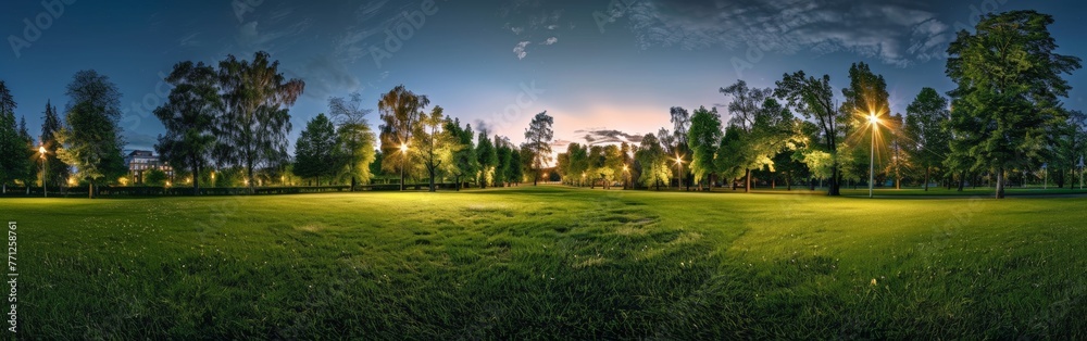 Grassy Field With Trees